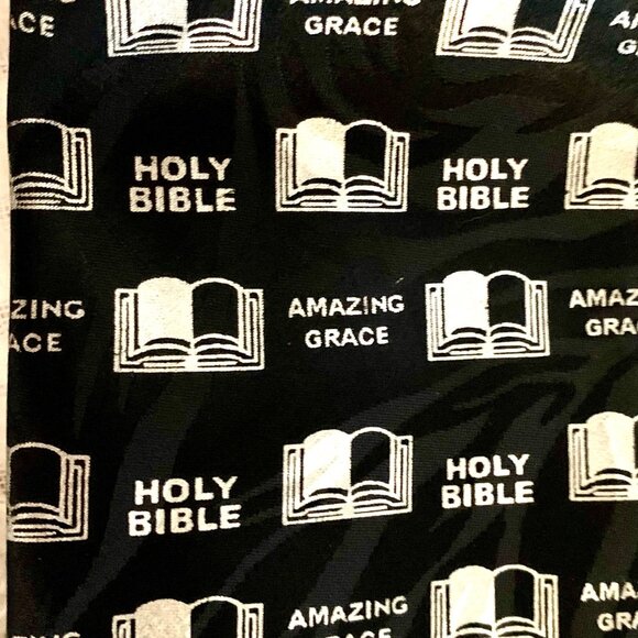 Holy Bible Amazing Grace Tie Pocket Square Set Southern Preacher Novelty - Picture 3 of 8
